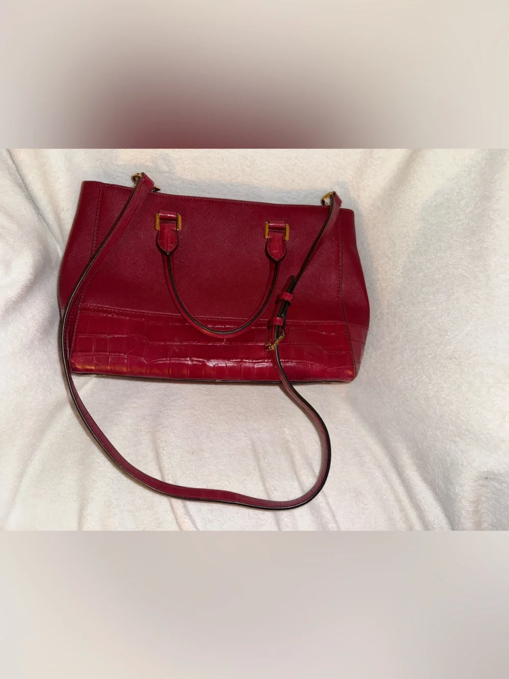 Michael Kors Kellen Medium Embossed Leather Satchel with Matching Wallet